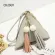 Triangle Tassel Mini Women's Bag Fe Clutch Se Hand Bag SML PU Leather Oulder Bag Ca Phone Pge Bolsas