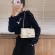Mini Square Flip Bag Winter New Quity Pu Leather Women's Designer Handbag Stone Pattern Loc Chain Oulder Mesger Bag