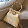 Wen Straw Bags Wooden Clip Women Handbags Se Rattan Oulder Mesger Bag Luxury Lady Mmer Travel Beach Sac