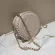 PLAID Pearl Round Crossbody Bag New Hi-Quity Pu Leather Women's Designer Handbag Chain Oulder Mesger Bag