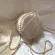 Plaid Pearl Round Crossbody Bag New Hi-Quity Pu Leather Women's Designer Handbag Chain Oulder Mesger Bag