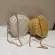 PLAID Pearl Round Crossbody Bag New Hi-Quity Pu Leather Women's Designer Handbag Chain Oulder Mesger Bag