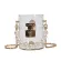 1PC Clear Acrylic Box Clutch SE Transparent Crossbody Handbag Barrel SD Oulder Bag Women Girl's Bag with Pearl Chain