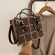 Lattice Square Ribbon Tote Bag New Quity Pu Leather Women's Designer Handbag Hi Capacity Oulder Mesger Bag