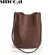 Smooza New Tide Solid L Pu Materi Sml Bag Bucet Bag Ca Wild Single Oulder Ladies Crossbody Mesger Bag