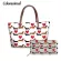 Cranim Dachnd Dog Women Large Capacity Handbag Anim Print Brand Design 2PCS Set Oulder Bag Lady Leather Pu Wlet