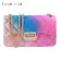 Bolsos Mujer Limited Hasp New Women Ladies Jelly Chain Bag Women's Rainbow Pvc Oulder Handbag Flap Single Versa Soft