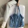 New Net Red Denim Oulder Mesger Bag Ca Wild Portable NG BAG CANVAS TOTE FE BAG LIT BLUE