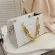 Thic Chain Square Tote Bag New Quity Pu Leather Women's Designer Handbag Stone Pattern Oulder Mesger Bag