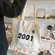 Hylhexyr Ins Leire Oulder Canvas Bag Grocery Ng Bags Large Capacity Handbag Lettering Cloth Ca Tote for Ladies