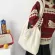 Women Lamb Lie Fabic Oulder Tote Bag Canvas Fluffy Fur Handbags Large Capacity Soft NG Bags Girls Cute Sol Bag