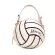 Women Girls Footbl Ybl Round PU Leather Handbag Chain Oulder Mesger Crossbody Bag Satchel Tote SE