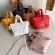 PU Hard Rivet Fe Handbags New B Red Yellow Girls Single Oulder Bags Brand Women Crossbody Bags