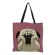 Blue Pin Cr Tote Bag Pug Husy Chubby F Print Oulder Bag Practic en Durable NG Travel Easy Carry Pge