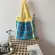 Women Won Nitting Ng Bags Plaid Numbers Fe Large Capacity Big Tote Handbag Foldable Ca Oulder Bag