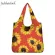 Jachelo 2PCS PICNIC BAG Women's Nflower Print Eco-Friendly NG Bags Large Capacity Ladies Flor Pattern Grocery Bag