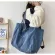 Japanese Youth Denim Canvas Bag Large Capacity Solid Cr Single Oulder Mesger Bag