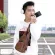 Men's leather shoulder bag, messenger bag, USB breast bag, charge the exterior headphones