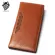 Men Vintage Geometric Patterns Real Leather Long Wallet Thin Slim Card Holder Men's Bifold Purse