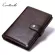 Contact's Quality Genuine Cow Leather Wallet Men Hasp Design Short Purse With Passport Photo Holder For Male Clutch Wallets