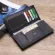 Bison Denim Men Wallet Genuine Leather Rfid Long Clutch Classic Business Large Card Holder Zipper Coin Pruse N4384