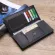 Bison Denim Men Wallet Genuine Leather Rfid Long Clutch Classic Business Large Capacity Card Holder Zipper Coin Purse N4384