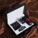 3pcs Men Set Father Boyfriend Husband Birthday Wallet Watch Belt Valentine's Day Colleague Pu Accessories Black Box