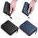 Williampolo Men Wallet Short Bifold Credit Card Holder Genuine Leather Organizer Multi Card Case Zip Around Purse Black Blue