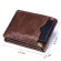 Contact's Genuine Crazy Horse Leather Men Wallets Vintage Trifold Wallet Zip Coin Pocket Purse Cowhide Leather Wallet For Mens