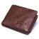 Contact's Genuine Crazy Horse Leather Men Wallets Vintage Trifold Wallet Zip Coin Pocket Purse Cowhide Leather Wallet For Mens