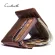 Contact's Genuine Crazy Horse Leather Men Wallets Vintage Trifold Wallet Zip Coin Pocket Purse Cowhide Leather Wallet For Mens