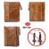Crazy Horse Genuine Leather Men Wallets Short Credit Business Card Holders Double Zipper Cowhide Leather Wallet Pruse Carteira
