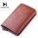 Rfid Aluminum Slim Wallet Leather Mini Men  Women Wallets Business Automatic Pop Up Id Credit Card Holder