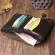 Handmade Wrinkle Wallet Leather Genuine Cow Leather Vertical Mens Wallets Retro Money Clips Short Billfold Pruse