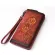 Luufan High Quality Female Engraving Embossing Leather Long Purse Featured Genuine Leather Long Wallet Red Black Brown for Girls