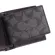 Authentic Original New Coach Compact ID Wallet in Signature PVC Wallet Charcoal Black Authentic F74993