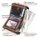 กระเป๋าสตางค์ผู้ชายป้องกันการโจรกรรมแปรงกระเป๋าสตางค์หนัง RFID มัลติฟังก์ชั่ซิปคู่แนวตั้งกระเป๋าเงินกระเป๋าแฟชั่น