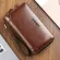 Long Wallet Men Double Zipper Coin Pocket Purse Men Wallets Casual Business Card Holder Vintage Large Wallet Male Clutch