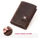 Contact's Crazy Horse Leather Men Wallet Rfid Blocking Credit Card Holder Aluminum Box Automatic Pop Up Business Security Purse