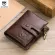 Bullcaptiine Leather RFID Men Wallet Credit Business Card Holders Double Zipper Cowhide Leather Wallet Pruse Carteira 021