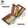 Bullcaptiaine RFID Shielding Men's Leather Wallet Double-Fold Slim Wallet Multi-Card Card Package ID BAG