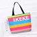 กระเป๋าสะพายข้างผู้หญิง/Korean version of printed canvas bag eco-friendly striped one-shoulder canvas bag