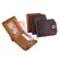 Factoo Men's Ort Wlet Me Hasp Se Card Holder Cowhide Folding Vintage 100% Genuine Leather Large Capacity Money Bag