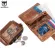 Bullcaptiaine Brand Zier Orts for Men Cow Leather Wlet Card Holder CN Pozet Bifold SE