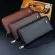 Men's clutch bag, long wallet, zipper, large capacity, lychee pattern, soft wallet