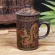 Handmade Yixing Dragon/Beauty Purple Clay Tea Mug with Lid and Tea Infuser Tea Cup Office Water Cup Mug Drinkware
