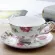 Wourmth European British Style White Dots Little Rabbit Ceramic Bone China Coffee Cup Saucer Set Black Tea Cup Milk With