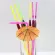 50pcs/pack Plastic Straws Craft Straws Party Supplies Fluorescent Umbrella Party Disposable Features Straw