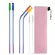 Reusable Stainless Steel Drinking Metal Straw Bent Straight Colorful Straws Tubes Eco Friendly Portable Straws With Brush Bag
