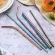 Reusable Stainless Steel Drinking Metal Straw Bent Straight Colorful Straws Tubes Eco Friendly Portable Straws With Brush Bag